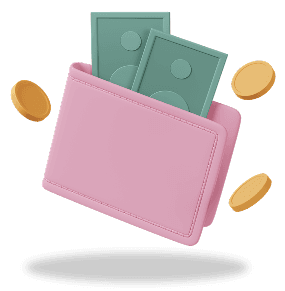 Wallet and coins illustration