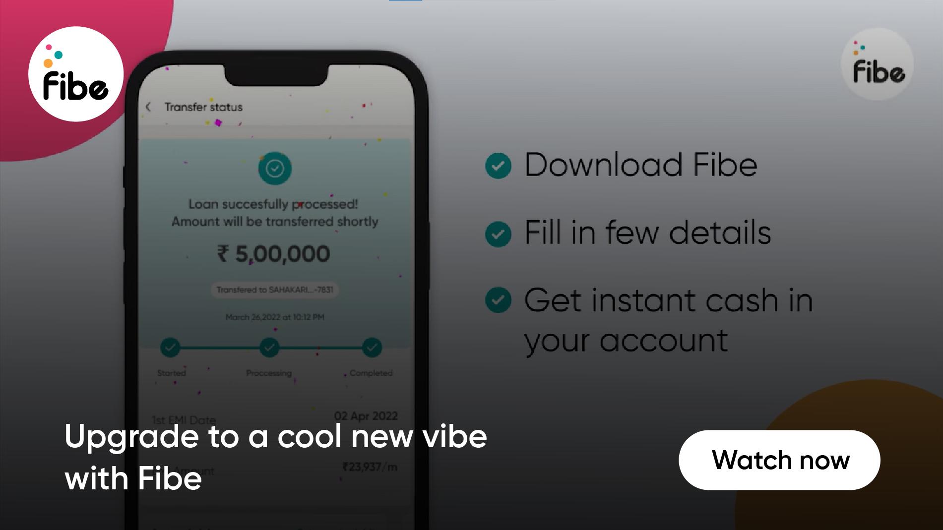 Fibe personal loan and instant cash loan app